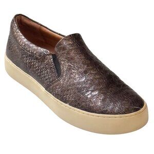 Frye Women's 8.5M Metallic Pewter Slip-On Sneakers